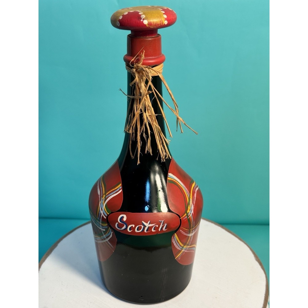 VTG Hand Painted Brandy Bottle MARIA SALZER Hollywood CA EMPTY